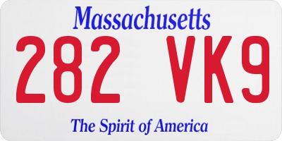MA license plate 282VK9