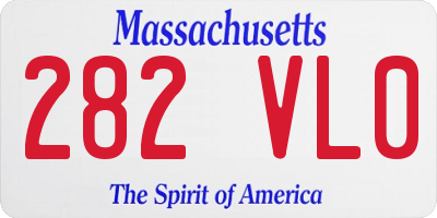 MA license plate 282VL0