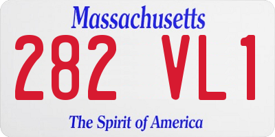 MA license plate 282VL1