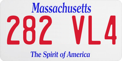 MA license plate 282VL4