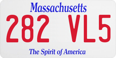 MA license plate 282VL5