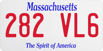 MA license plate 282VL6