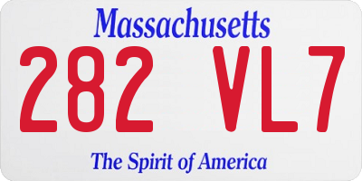 MA license plate 282VL7