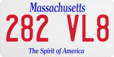 MA license plate 282VL8