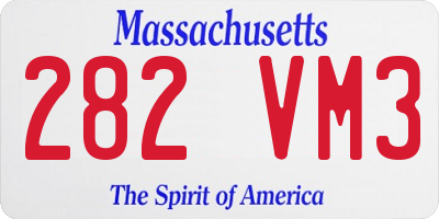 MA license plate 282VM3