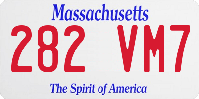 MA license plate 282VM7