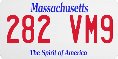MA license plate 282VM9