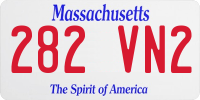 MA license plate 282VN2