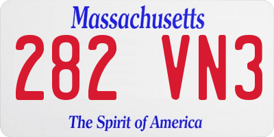 MA license plate 282VN3