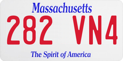 MA license plate 282VN4