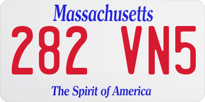 MA license plate 282VN5