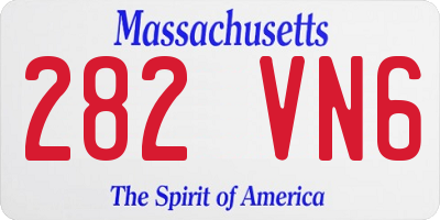 MA license plate 282VN6
