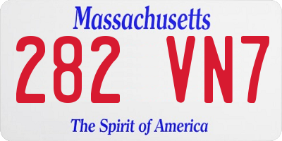 MA license plate 282VN7