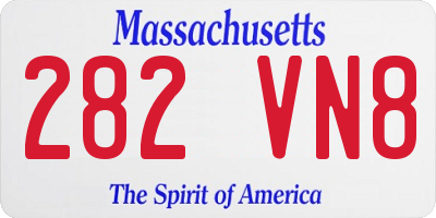 MA license plate 282VN8