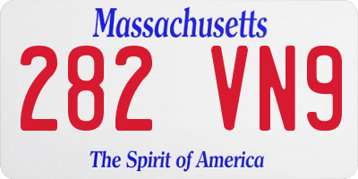 MA license plate 282VN9