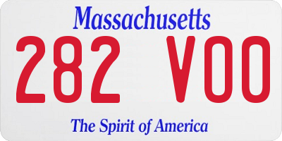 MA license plate 282VO0