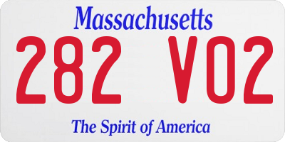 MA license plate 282VO2