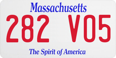 MA license plate 282VO5