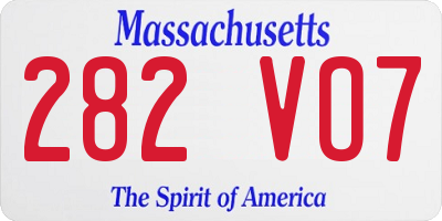 MA license plate 282VO7