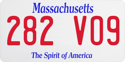 MA license plate 282VO9
