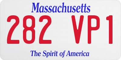 MA license plate 282VP1