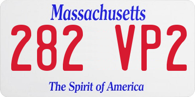 MA license plate 282VP2