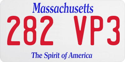 MA license plate 282VP3