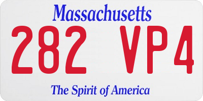 MA license plate 282VP4