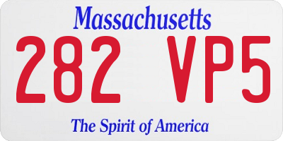 MA license plate 282VP5