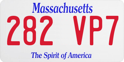 MA license plate 282VP7