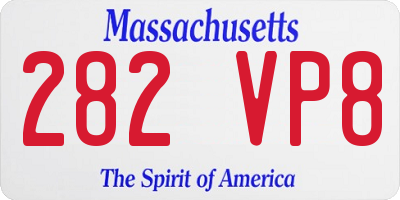 MA license plate 282VP8