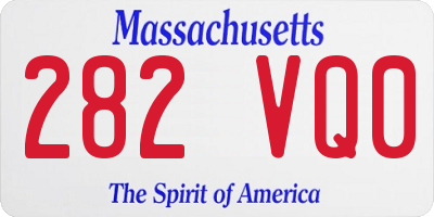 MA license plate 282VQ0