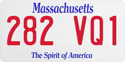MA license plate 282VQ1