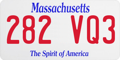 MA license plate 282VQ3