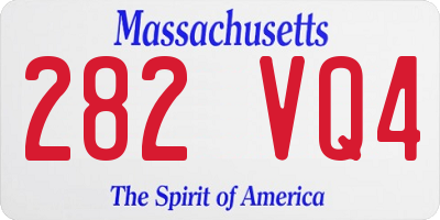MA license plate 282VQ4