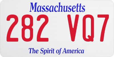MA license plate 282VQ7
