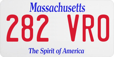MA license plate 282VR0