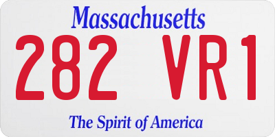 MA license plate 282VR1