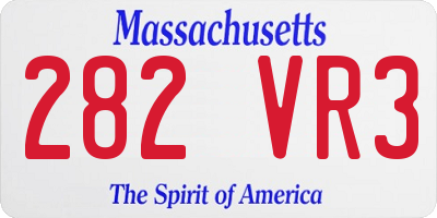MA license plate 282VR3