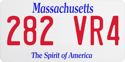 MA license plate 282VR4