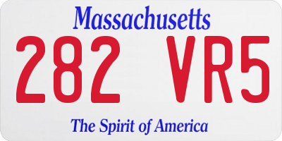 MA license plate 282VR5