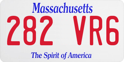 MA license plate 282VR6