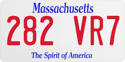 MA license plate 282VR7