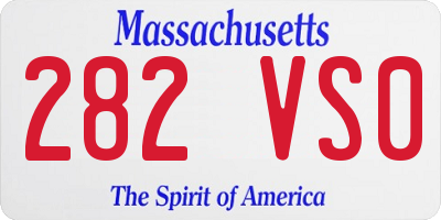 MA license plate 282VS0