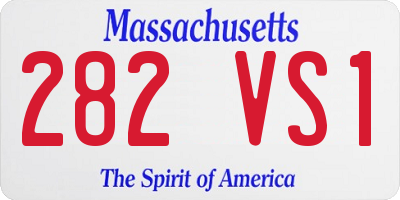 MA license plate 282VS1