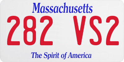 MA license plate 282VS2