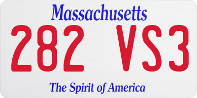 MA license plate 282VS3