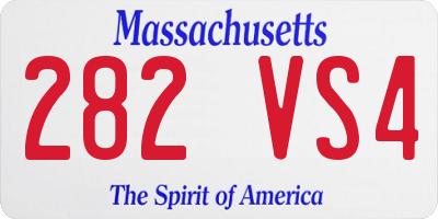MA license plate 282VS4