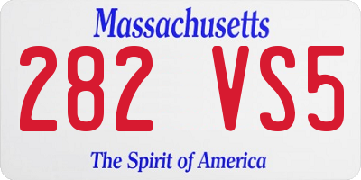MA license plate 282VS5
