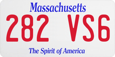 MA license plate 282VS6